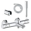 GROHE - Pack mitigeur thermostatique Grohtherm 800  + Douchette Get Stick + Flexible1750 mm et support - vignette