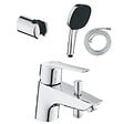 GROHE - Pack mitigeur mécanique Quickfix Start 2021 + Douchette 2 jets Vitalio Comfort 110 + Flexible1750 mm et support - vignette