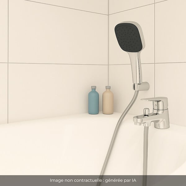 GROHE - Pack mitigeur mécanique Quickfix Start 2021 + Douchette 2 jets Vitalio Comfort 110 + Flexible1750 mm et support - large