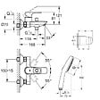 GROHE - Pack mitigeur mécanique Start Loop + Douchette 2 jets Vitalio Start 110 + Flexible1750 mm et support - vignette