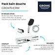 GROHE - Pack mitigeur bain douche thermostatique Grohtherm 2000 + Douchette 2 jets Comfort110 + Flexible1750 mm et support - vignette