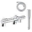 GROHE - Pack mitigeur thermostatique Get avec colonnettes + Douchette 1 jet Vitalio Get Stick + Flexible 1750 mm - vignette
