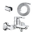 GROHE - Pack mitigeur mécanique bain douche Start Loop chromé + Flexible dche VitalioFlex Comfort 1750 et support - vignette