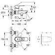 GROHE - Pack mitigeur mécanique bain douche Start Loop chromé + Flexible dche VitalioFlex Comfort 1750 et support - vignette