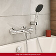 GROHE - Pack mitigeur thermostatique Grotherm 800 + Douchette 2 jets Vitalio Comfort 110 + Flexible1750 mm et support - vignette