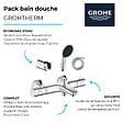 GROHE - Pack mitigeur thermostatique Grotherm 800 + Douchette 2 jets Vitalio Start 110 + Flexible1750 mm et support - vignette