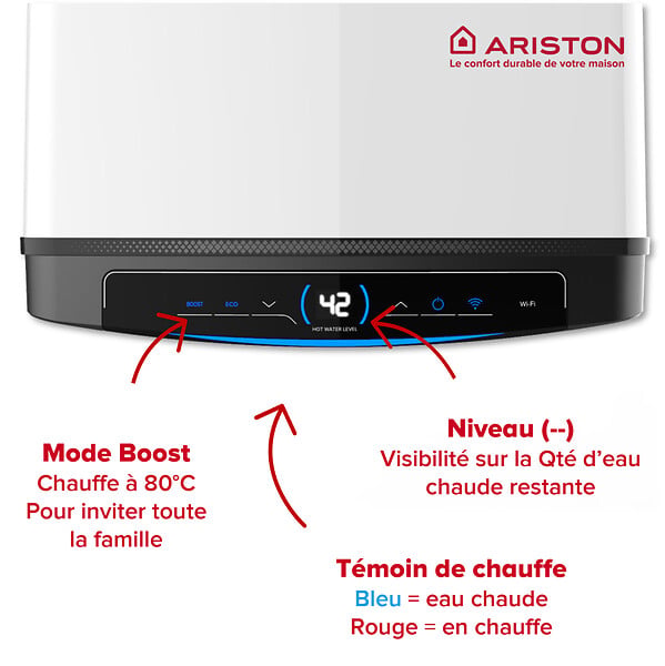 ARISTON - Chauffe Eau Electrique Mural Quadris Ariston Stéatite 120 L - large