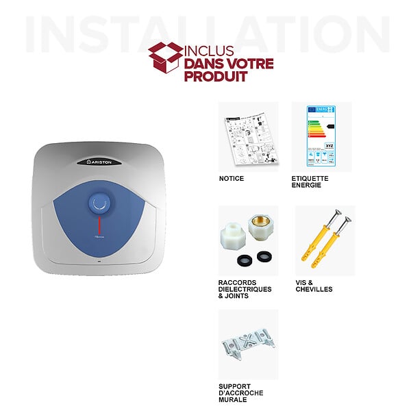 ARISTON - Chauffe-eau electrique ARISTON Blu Evo sous-évier - 10 l - large