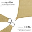 TECTAKE - Voile d'ombrage carrée, beige beige - vignette