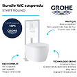GROHE - Pack WC suspendu sans bride Start Round  + abattant frein de chute + Bâti-support autoportant + Plaque blanc alpin - vignette