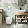 GROHE - Pack WC suspendu sans bride Start Round Ceramic + Abattant frein de chute + Bati support autoportant + Plaque carré chromé - vignette