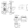 GROHE - Pack WC suspendu sans bride Start Round Ceramic + Abattant frein de chute + Bati support autoportant + Plaque carré chromé - vignette