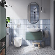 GROHE - Pack WC suspendu sans bride Start Round Ceramic + Abattant frein de chute + Bati support autoportant + Plaque carré chromé - vignette