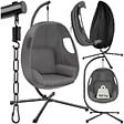 TECTAKE - Fauteuil suspendu en acier anthracite intérieur extérieur coussin amovible - vignette