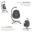 TECTAKE - Fauteuil suspendu en acier anthracite intérieur extérieur coussin amovible - vignette