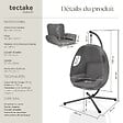 TECTAKE - Fauteuil suspendu en acier anthracite intérieur extérieur coussin amovible - vignette
