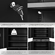 TECTAKE - Armoire métallique noire de classement 2 tiroirs 40x80x180 cm portes solides renforcées bureau - vignette