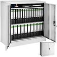 TECTAKE - Armoire métallique de bureau verrouillable avec 2 étagères réglables gris 90x40x90 cm portes battantes renforcées - vignette
