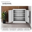 TECTAKE - Armoire métallique de bureau verrouillable avec 2 étagères réglables gris 90x40x90 cm portes battantes renforcées - vignette