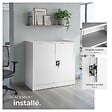 TECTAKE - Armoire métallique de bureau verrouillable avec 2 étagères réglables gris 90x40x90 cm portes battantes renforcées - vignette