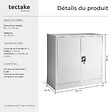 TECTAKE - Armoire métallique de bureau verrouillable avec 2 étagères réglables gris 90x40x90 cm portes battantes renforcées - vignette
