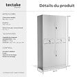 TECTAKE - Armoire de classement en acier revêtu par poudre gris clair avec 2 tiroirs 5 compartiments 40 x 80 x 180 cm - vignette