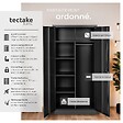 TECTAKE - Vestiaire métallique comprenant 6 casiers et 1 penderie intégrée noir - vignette