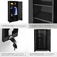 TECTAKE - Vestiaire métallique comprenant 6 casiers et 1 penderie intégrée noir - vignette