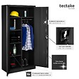TECTAKE - Vestiaire métallique comprenant 6 casiers et 1 penderie intégrée noir - vignette