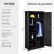 TECTAKE - Vestiaire métallique comprenant 6 casiers et 1 penderie intégrée noir - vignette