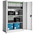 TECTAKE - Armoire métallique verrouillable 4 niveaux gris en acier revêtement poudre 140x90x40 cm - vignette
