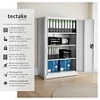 TECTAKE - Armoire métallique verrouillable 4 niveaux gris en acier revêtement poudre 140x90x40 cm - vignette