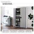 TECTAKE - Armoire métallique verrouillable 4 niveaux gris en acier revêtement poudre 140x90x40 cm - vignette