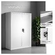 TECTAKE - Armoire métallique verrouillable 4 niveaux gris en acier revêtement poudre 140x90x40 cm - vignette