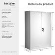 TECTAKE - Armoire métallique verrouillable 4 niveaux gris en acier revêtement poudre 140x90x40 cm - vignette