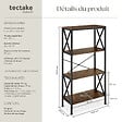 TECTAKE - Etagère Barry 61,5x31,5x133,5cm Bois foncé industriel, rustique - vignette
