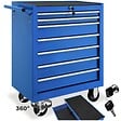 TECTAKE - Servante d'atelier 7 tiroirs bleu - vignette