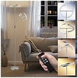 TECTAKE - Lampadaire Auralis LED 20W avec lampe de lecture dimmable Nickel mat - vignette