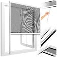 TECTAKE - Moustiquaire store fenêtre enroulable aluminium blanc 90x160cm fibre verre anti insectes UV résistant ajustable installation facile - vignette