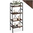 TECTAKE - Etagère échelle NEWCASTLE style industriel 57,5 x 35,5 x 139 cm Bois foncé industriel, rustique - vignette