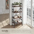 TECTAKE - Etagère échelle NEWCASTLE style industriel 57,5 x 35,5 x 139 cm Bois foncé industriel, rustique - vignette