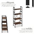 TECTAKE - Etagère échelle NEWCASTLE style industriel 57,5 x 35,5 x 139 cm Bois foncé industriel, rustique - vignette