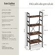 TECTAKE - Etagère échelle NEWCASTLE style industriel 57,5 x 35,5 x 139 cm Bois foncé industriel, rustique - vignette
