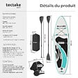 TECTAKE - Planche de stand-up paddle 2 en 1 gonflable kit complet blanc/turquoise, stable, légère, antidérapante - vignette
