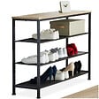 TECTAKE - Étagère à chaussures PORTSMOUTH 100x30,5x72,5cm Bois clair industriel, Chêne Sonoma - vignette