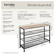 TECTAKE - Étagère à chaussures PORTSMOUTH 100x30,5x72,5cm Bois clair industriel, Chêne Sonoma - vignette