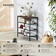 TECTAKE - Étagère à chaussures NEWPORT 80,5x30,5x72,5cm Bois foncé industriel, rustique - vignette