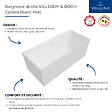 VILLEROY ET BOCH - Baignoire droite 170 x 75 Collaro acrylique blanc mat avec vidage et trop plein blanc mat - vignette