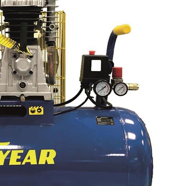 GOODYEAR - Compresseur d'air 10 bars Réservoir 100L à Courroie 3CV 2250W Débit air 350L/min GOODYEAR - large