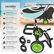 TECTAKE - Chariot de transport de surf WaveWheel noir/vert - vignette